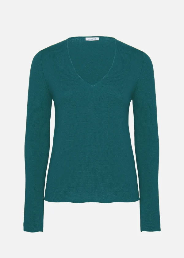 MALO Tops & Knitwear<V-neck cashmere sweater Blue