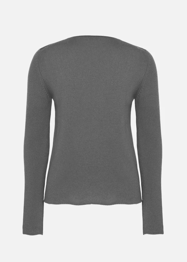 MALO Tops & Knitwear<V-neck cashmere sweater Grey