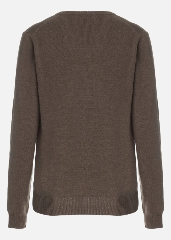 MALO Tops & Knitwear<V-neck cashmere sweater Brown