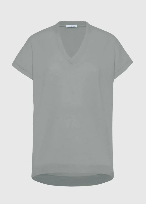 MALO Tops & Knitwear<V-neck sweater in cashmere Grey