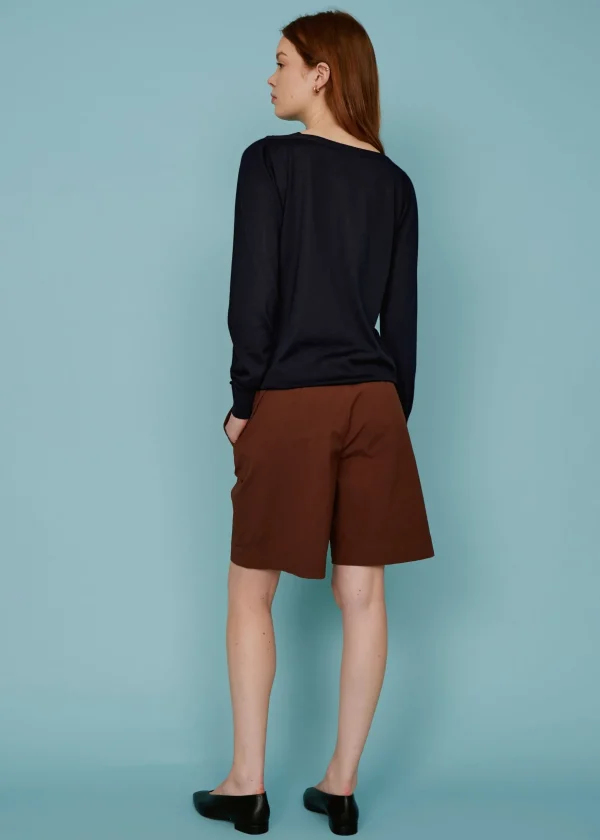 MALO Tops & Knitwear<V-neck sweater in cashmere and silk Blue