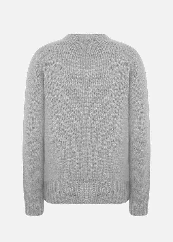 MALO Tops & Knitwear<V-neck sweater in regenerated cashmere and wool Grey