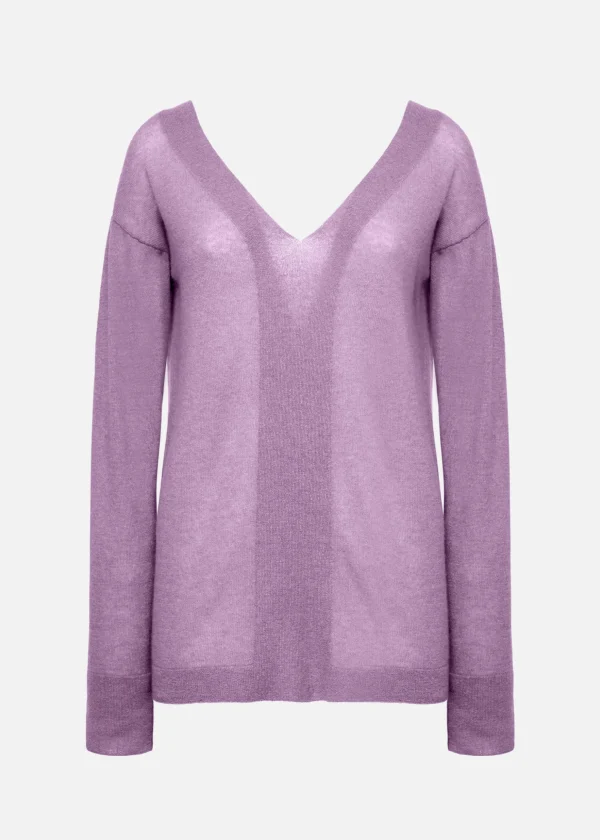 MALO Tops & Knitwear<V-neck sweater in super soft cashmere Pink