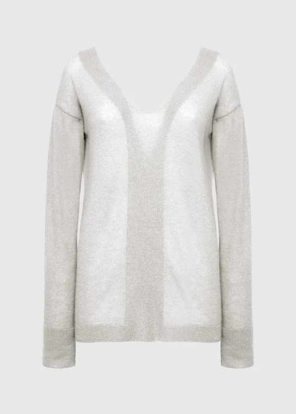 MALO Tops & Knitwear<V-neck sweater in super soft cashmere White