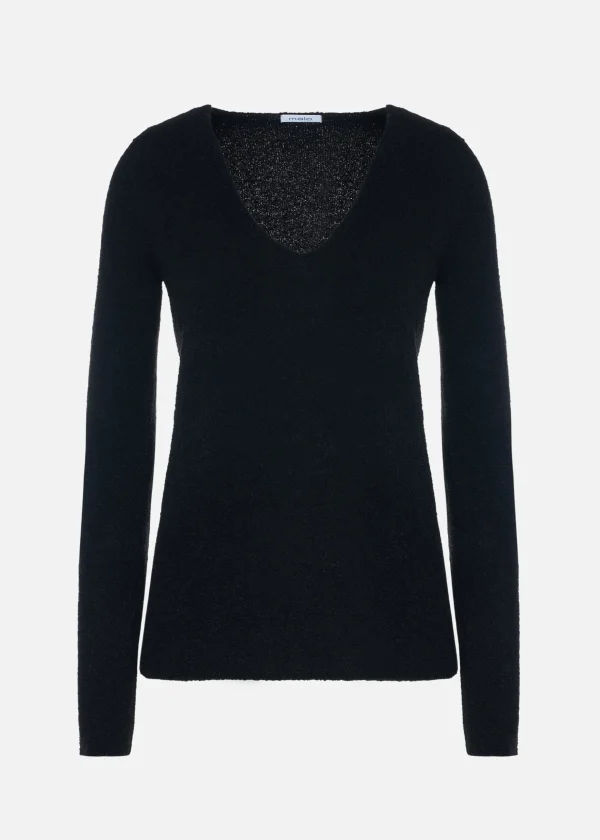 MALO Tops & Knitwear<V-neck sweatshirt in a cashmere blend Black